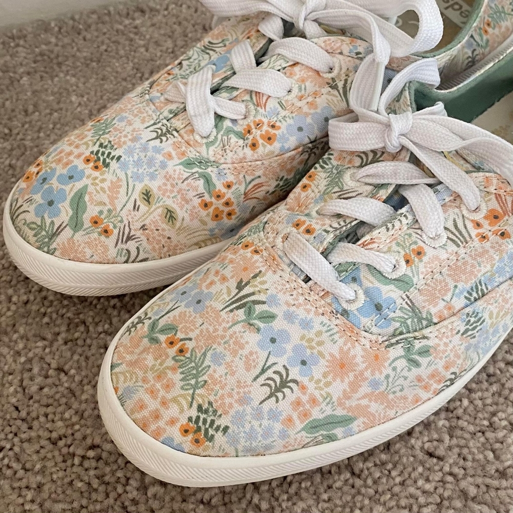 Keds Rifle Paper Co. Meadow Chillax Slip On w/ laces Sneaker Floral Low Top Shoe